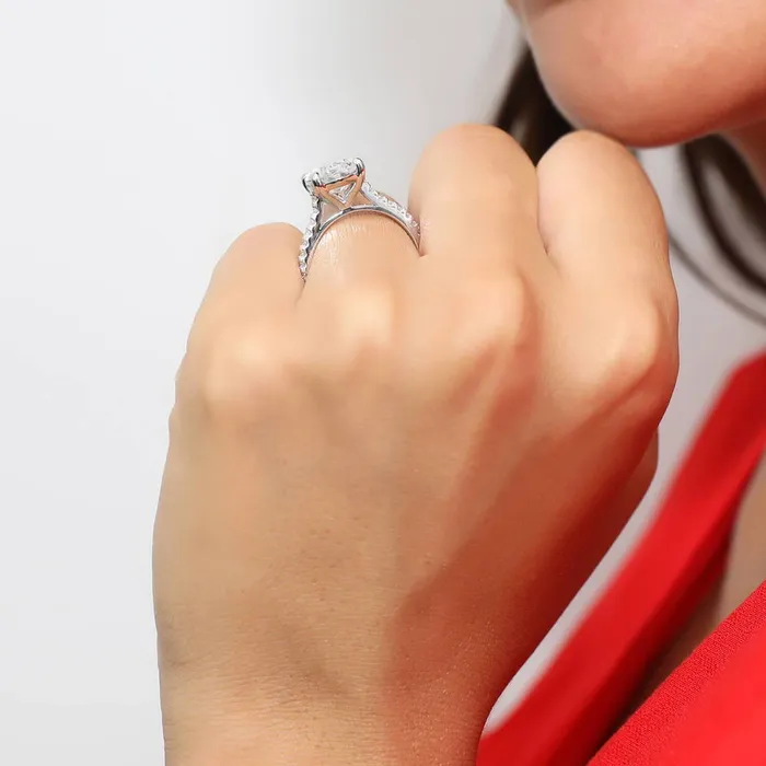 Solitaire 55ct Oval CZ Ring in Sterling Silver BERRICLE Rings