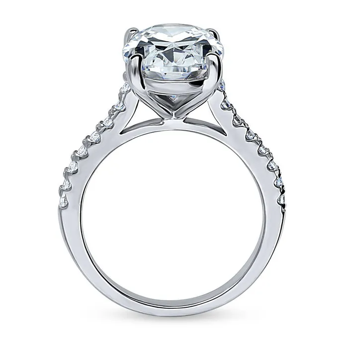 Solitaire 55ct Oval CZ Ring in Sterling Silver BERRICLE Rings