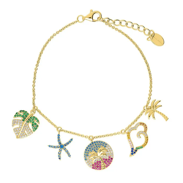 Starfish CZ Charm Bracelet in Gold Flashed Sterling Silver BERRICLE Bracelets Starfish CZ Charm Bracelet in Gold Flashed Sterling Silver BERRICLE Bracelets