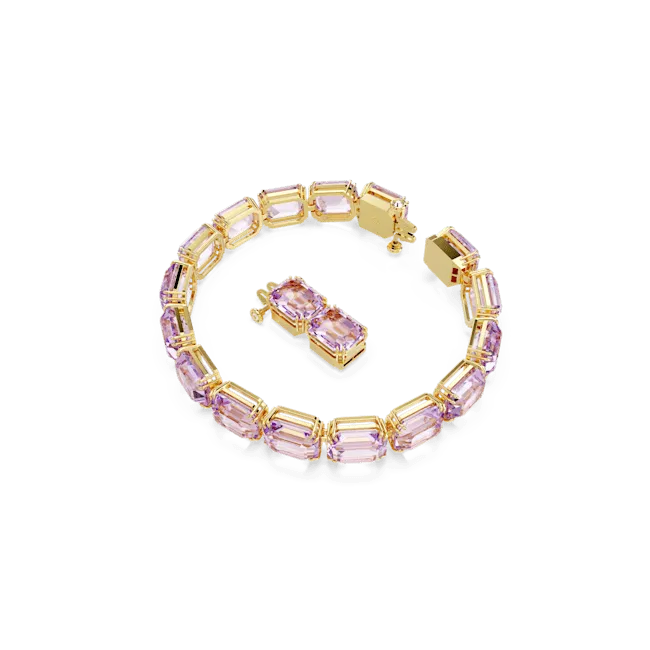 Swarovski Bracelets Swarovski Millenia Tennis Bracelet Octagon Cut Purple GoldTone Plated Swarovski Bracelets Swarovski Millenia Tennis Bracelet Octagon Cut Purple GoldTone Plated