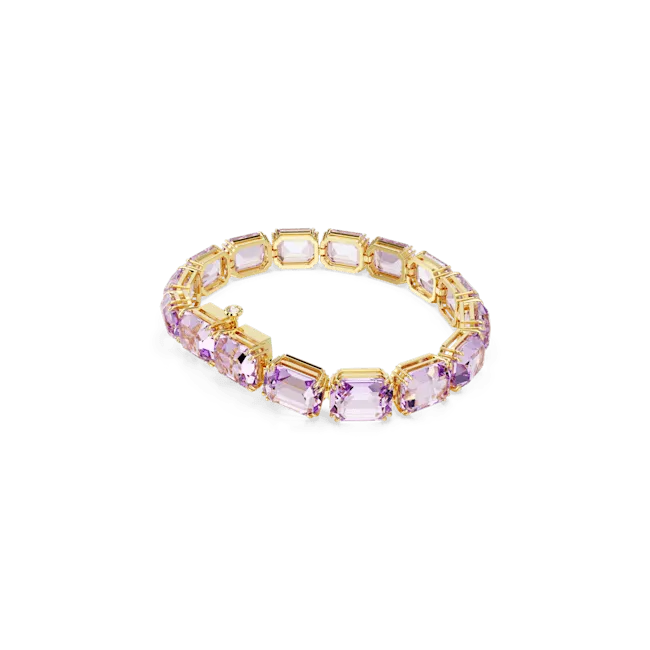 Swarovski Bracelets Swarovski Millenia Tennis Bracelet Octagon Cut Purple GoldTone Plated Swarovski Bracelets Swarovski Millenia Tennis Bracelet Octagon Cut Purple GoldTone Plated