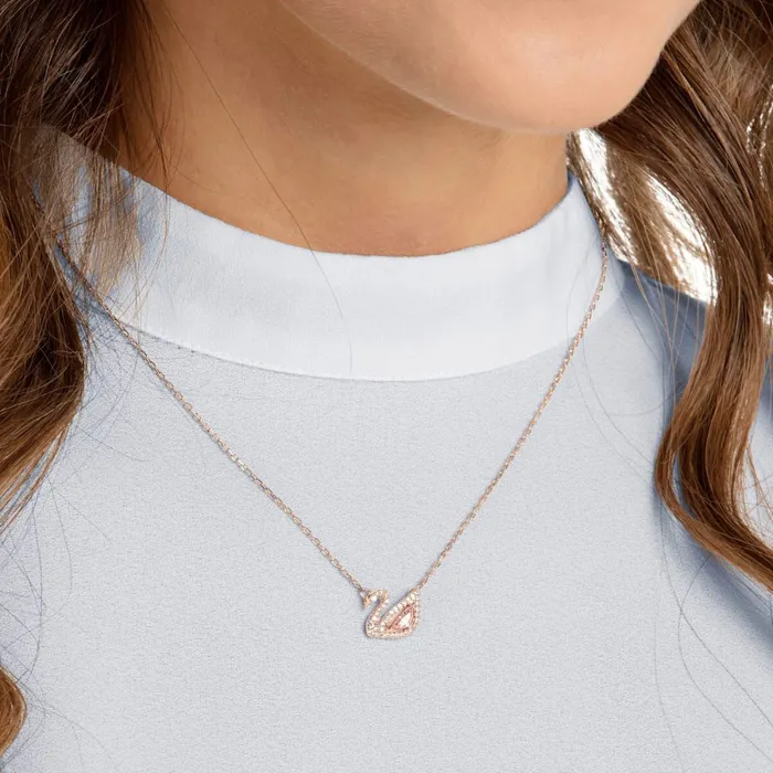 Swarovski Dazzling Swan NecklaceMultiColored RoseGold Tone one Size Swarovski Necklaces Swarovski Dazzling Swan NecklaceMultiColored RoseGold Tone one Size Swarovski Necklaces