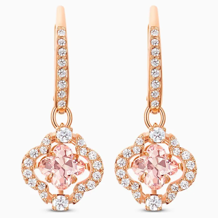 Swarovski Earrings Swarovski Sparkling Dance Clover Pierced EarringsPink RoseGold Tone One Size