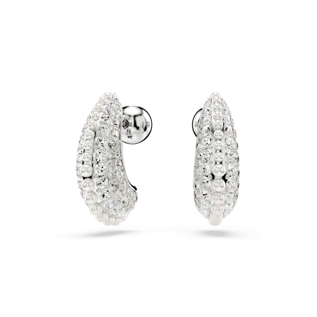 Swarovski Earrings Swarovski Sublima drop earrings Crystal pearl Round cut White Rhodium plated