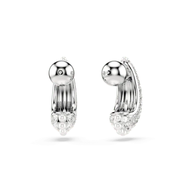 Swarovski Earrings Swarovski Sublima drop earrings Crystal pearl Round cut White Rhodium plated