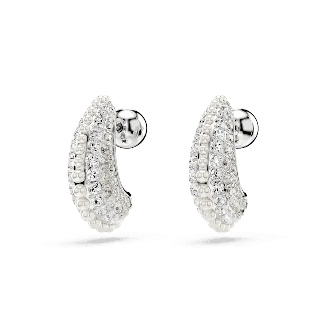Swarovski Earrings Swarovski Sublima drop earrings Crystal pearl Round cut White Rhodium plated