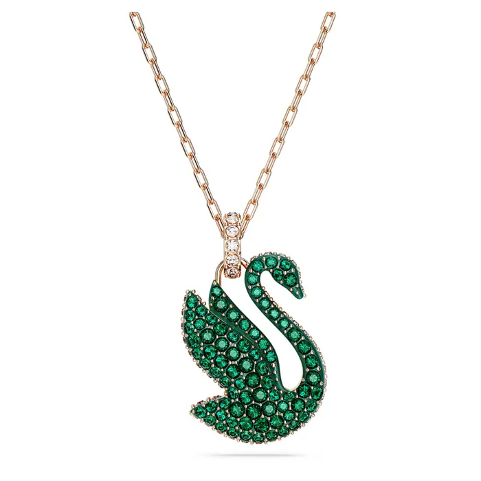 Swarovski Necklaces Swarovski Swarovski Iconic Swan Pendant Swan Green Rose GoldTone Plated Swarovski Necklaces Swarovski Swarovski Iconic Swan Pendant Swan Green Rose GoldTone Plated