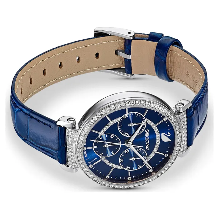 Swarovski Passage Chrono Watch Leather Strap Pvd Swarovski Watches