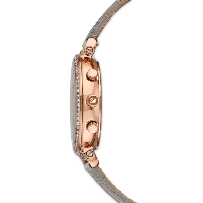 Swarovski Passage Chrono Watch Leather Strap Pvd Swarovski Watches