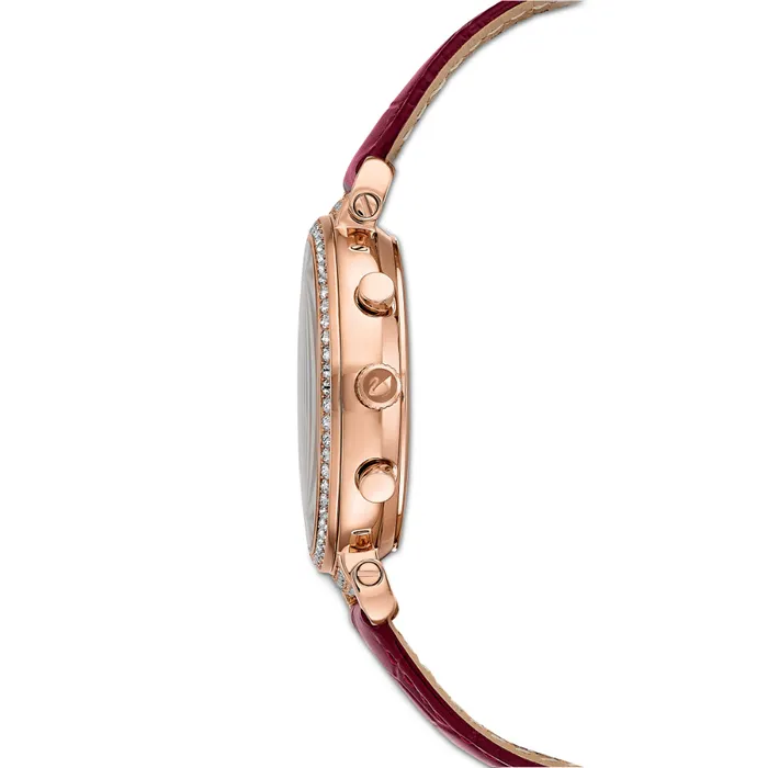 Swarovski Passage Chrono Watch Leather Strap Pvd Swarovski Watches