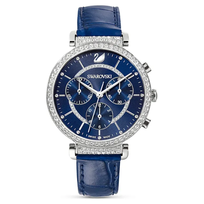 Swarovski Passage Chrono Watch Leather Strap Pvd Swarovski Watches