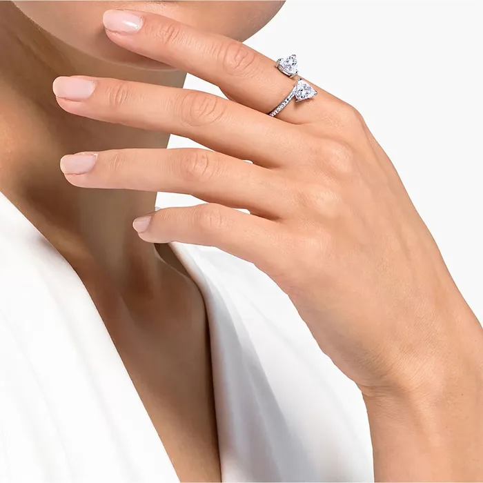 Swarovski Rings Swarovski Attract Soul Heart Ring White Swarovski Rings Swarovski Attract Soul Heart Ring White