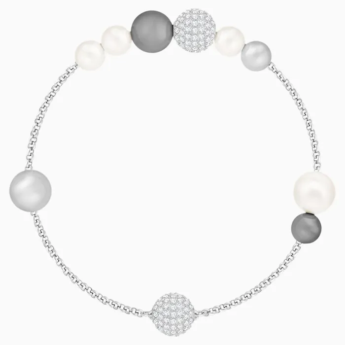 Swarovski Rings Swarovski Remix Collection Pearl Strand Silver Tone Size S