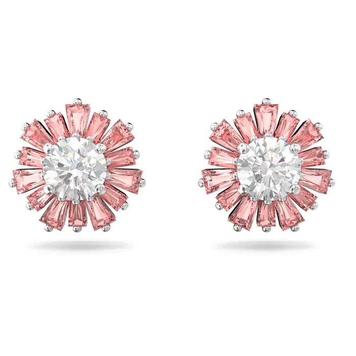 Swarovski Sunshine Stud Earrings Pink Rhodium plated Swarovski Earrings