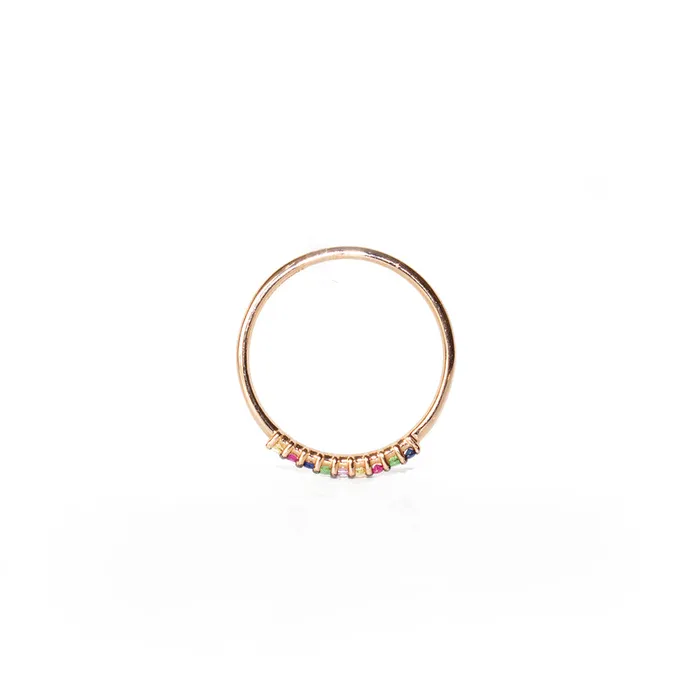 Terzihan Rings Terzihan 14 Carat Pink Gold Ring With Precious Stones Size 6 Terzihan Rings Terzihan 14 Carat Pink Gold Ring With Precious Stones Size 6