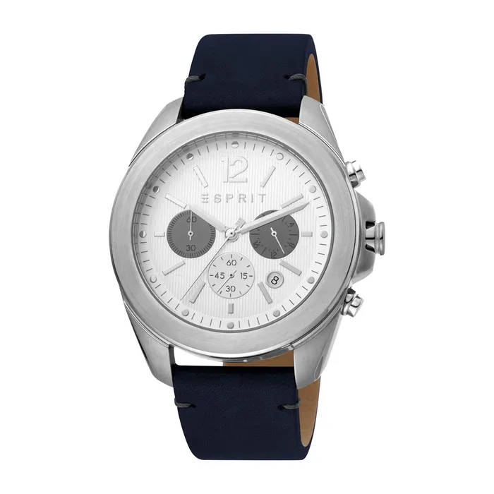 Watches Esprit Mens Chronograph Watch Blue Leather Strap White Dial With Date Esprit Watches Esprit Mens Chronograph Watch Blue Leather Strap White Dial With Date Esprit