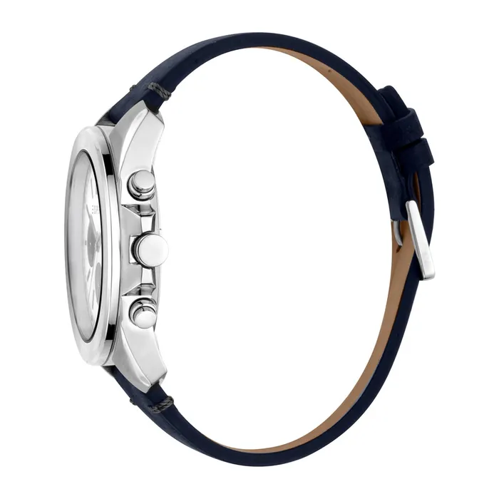 Watches Esprit Mens Chronograph Watch Blue Leather Strap White Dial With Date Esprit Watches Esprit Mens Chronograph Watch Blue Leather Strap White Dial With Date Esprit