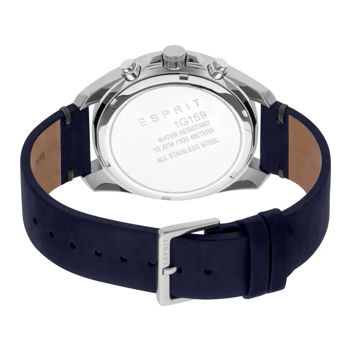 Watches Esprit Mens Chronograph Watch Blue Leather Strap White Dial With Date Esprit Watches Esprit Mens Chronograph Watch Blue Leather Strap White Dial With Date Esprit