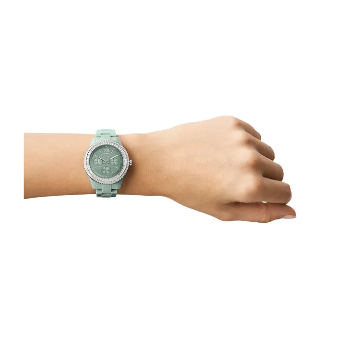 Watches Fossil Fossil Stella Womens Multifunction Green Castor Oil Watch Watches Fossil Fossil Stella Womens Multifunction Green Castor Oil Watch