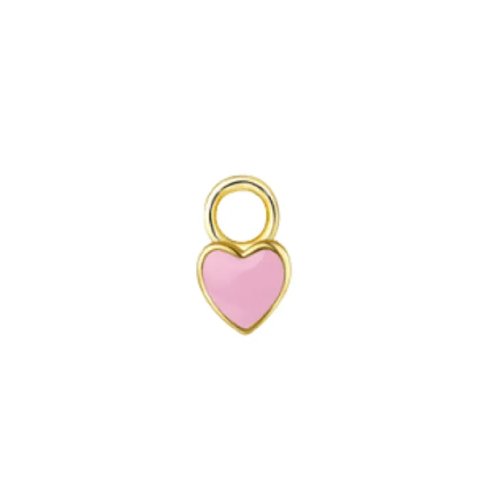 14K Gold Enamel Heart Charm Suetables Charm Necklaces