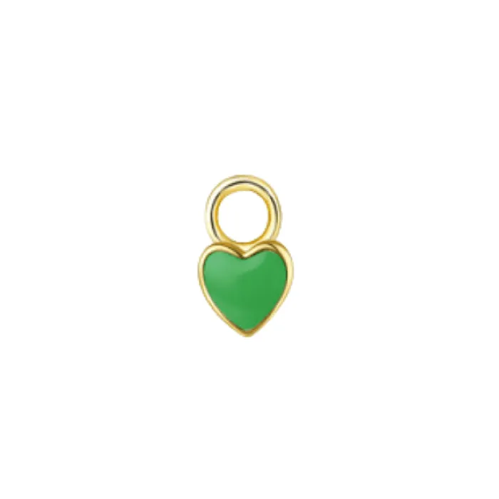14K Gold Enamel Heart Charm Suetables Charm Necklaces