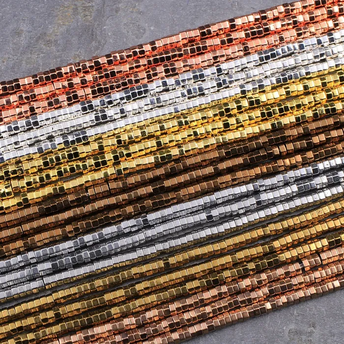 2mm Hematite Hexagon Beads Center Drilled Tiny Small Faceted Spacer Sparkling Rose Gold Silver Bronze Copper Champagne Beads 16 Strand Intrinsic Trading Earrings