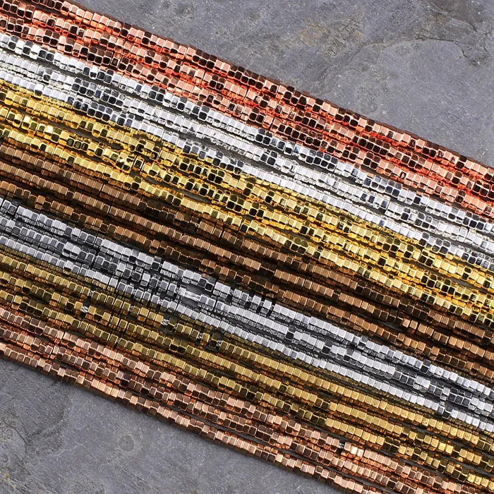 2mm Hematite Hexagon Beads Center Drilled Tiny Small Faceted Spacer Sparkling Rose Gold Silver Bronze Copper Champagne Beads 16 Strand Intrinsic Trading Earrings