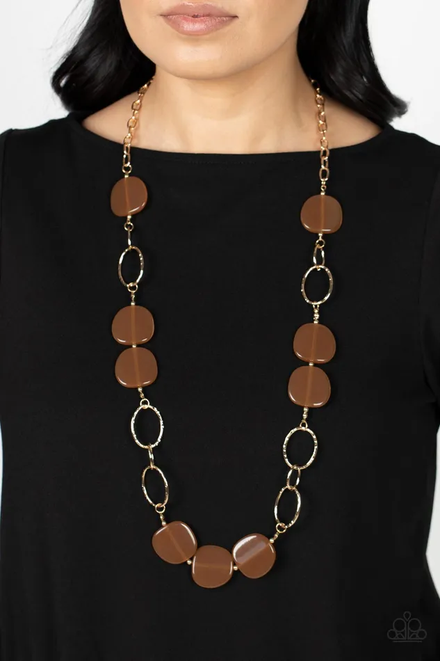 All Eyes On U Jewelry Paparazzi Accessories Posh Promenade Brown Paparazzi Necklace Necklaces