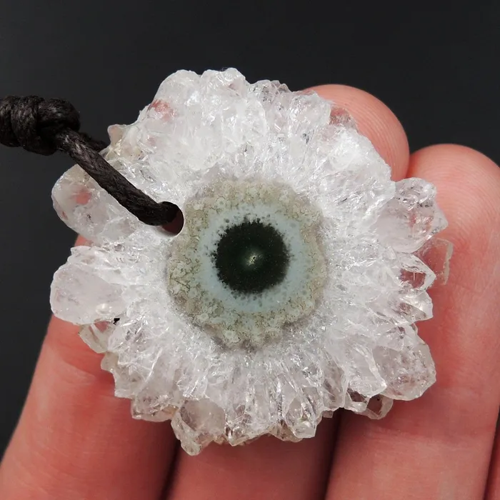 Amethyst Stalactite Flower Pendant Drilled Stalactite Slice Freeform Irregular Natural Stone Pendant P1966 Intrinsic Trading Necklaces