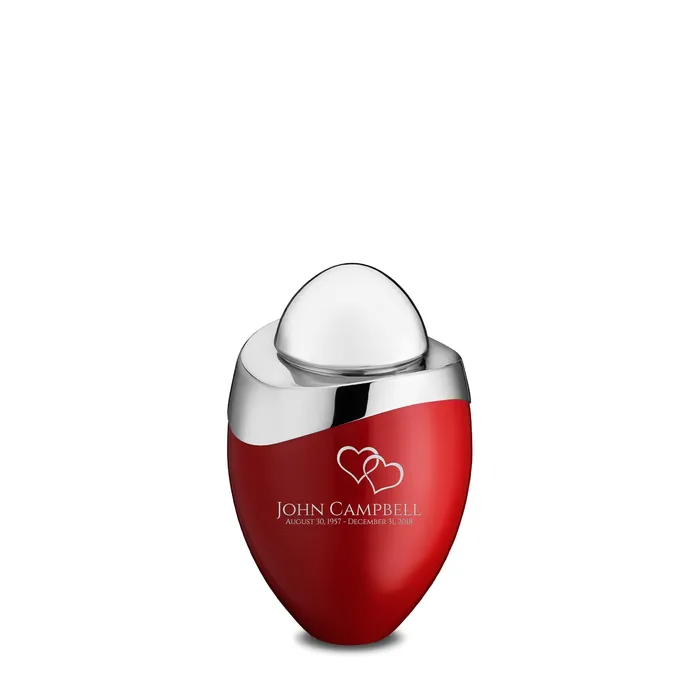 Amore Keepsake Urn Red Polished Silver LoveUrns Rings