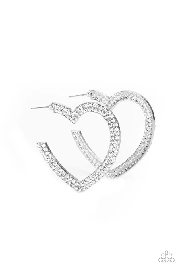 AMORE to Love White Paparazzi Hoop Earrings All Eyes On U Jewelry Paparazzi Accessories Earrings AMORE to Love White Paparazzi Hoop Earrings All Eyes On U Jewelry Paparazzi Accessories Earrings