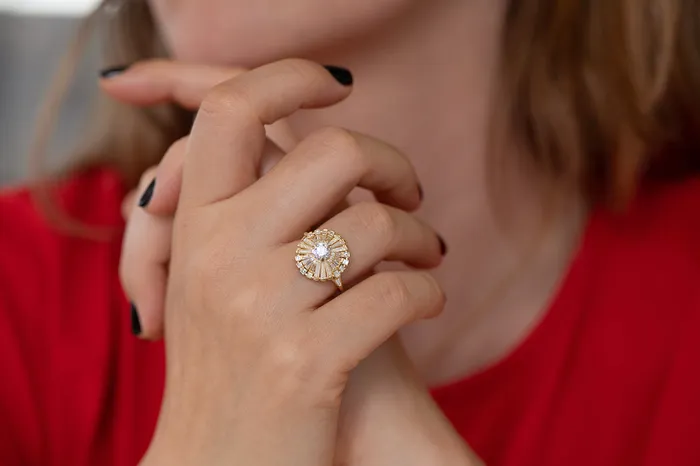 ARTEMER Rings Diamond Ring with Tapered Baguette Diamonds