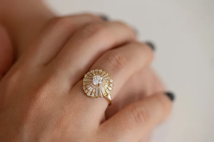 ARTEMER Rings Diamond Ring with Tapered Baguette Diamonds