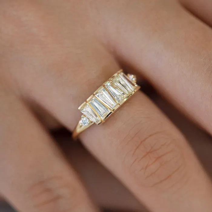 ARTEMER Rings OOAK Tapered Baguette Diamond Lineup Ring