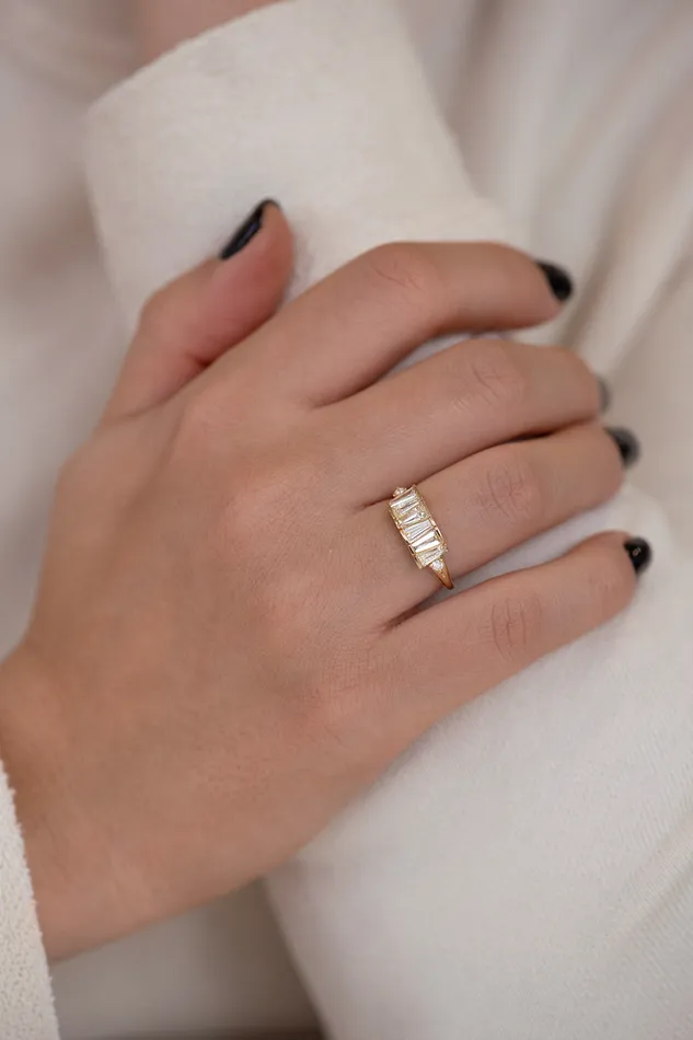 ARTEMER Rings OOAK Tapered Baguette Diamond Lineup Ring