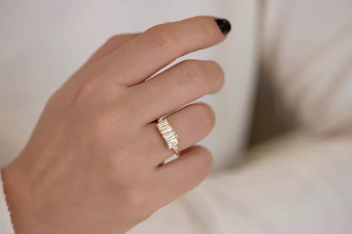 ARTEMER Rings OOAK Tapered Baguette Diamond Lineup Ring