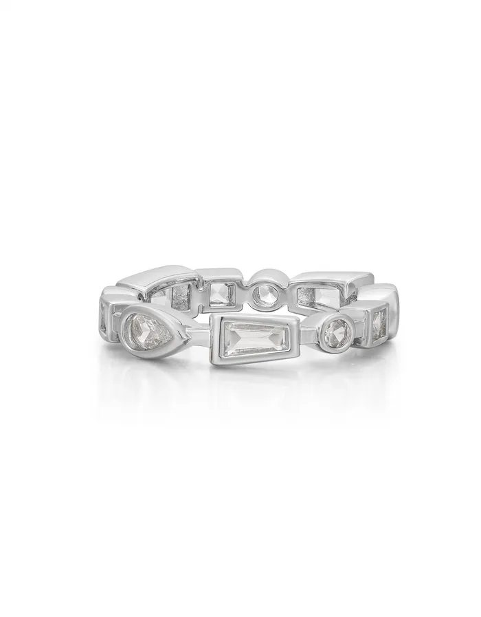 Bezel Stone Ring Set Silver Luv Aj Rings Bezel Stone Ring Set Silver Luv Aj Rings