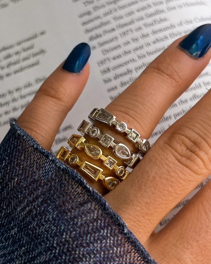 Bezel Stone Ring Set Silver Luv Aj Rings Bezel Stone Ring Set Silver Luv Aj Rings