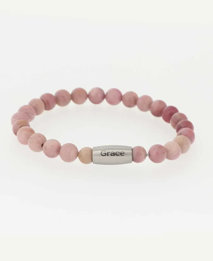 Bracelets Buddha Groove Grace Rhodonite Gemstone Bracelet