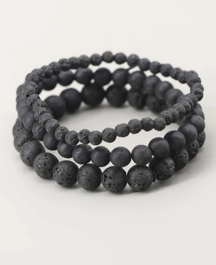 Bracelets Buddha Groove Stretch Lava Beads Adjustable Bracelet