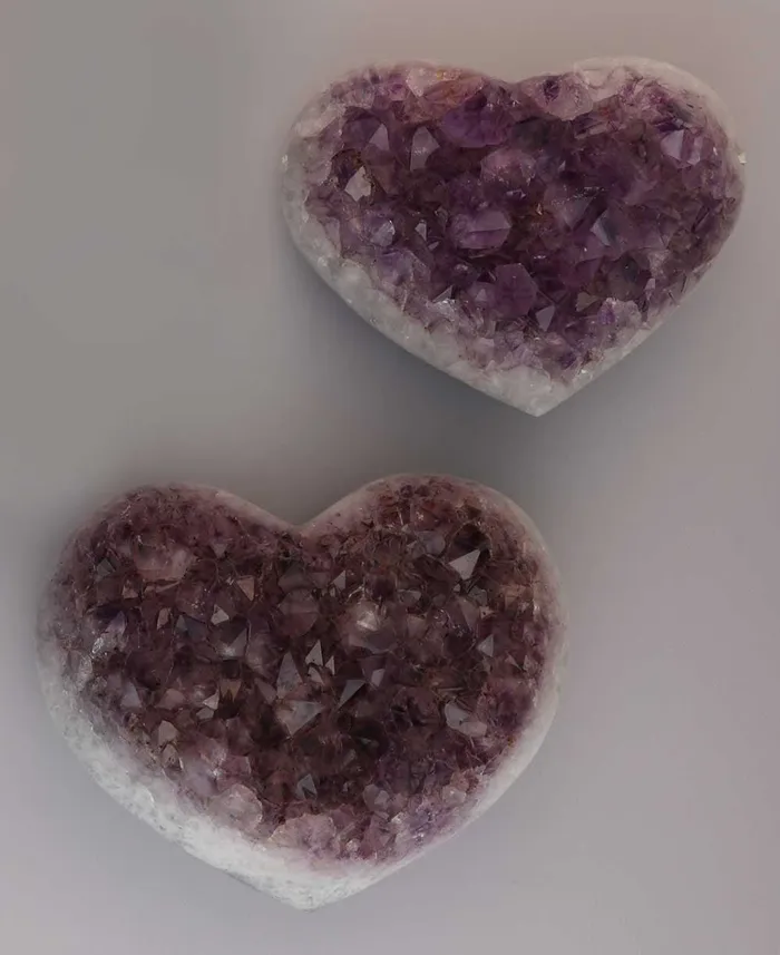 Buddha Groove Glittering Amethyst Gemstone Heart Accents Necklaces