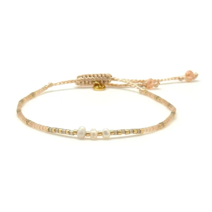 Cashmere Bead and Pearl Thin Bracelet Suenia Zurich Bracelets