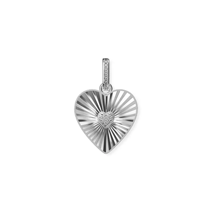 Charm Necklaces Suetables Hattie Fluted Heart Charm