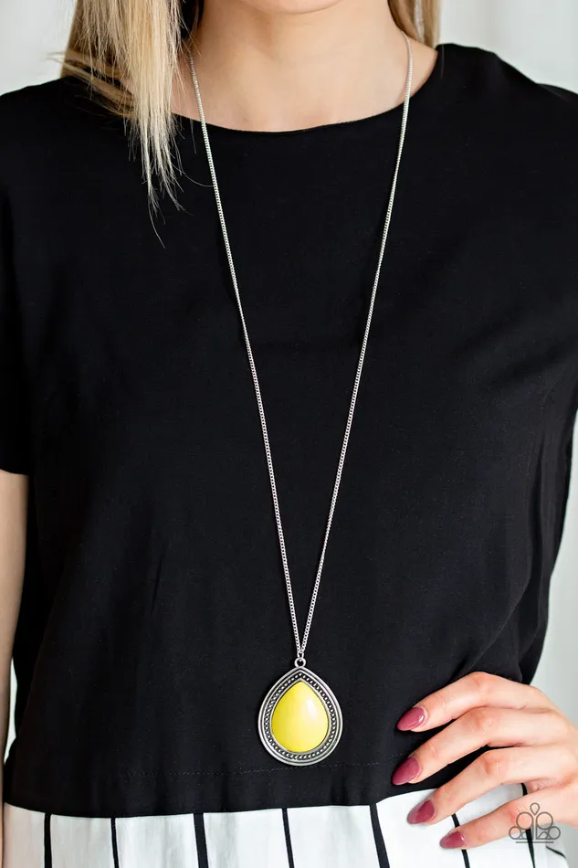 Chroma Courageous Yellow Paparazzi Necklace All Eyes On U Jewelry Paparazzi Accessories Necklaces