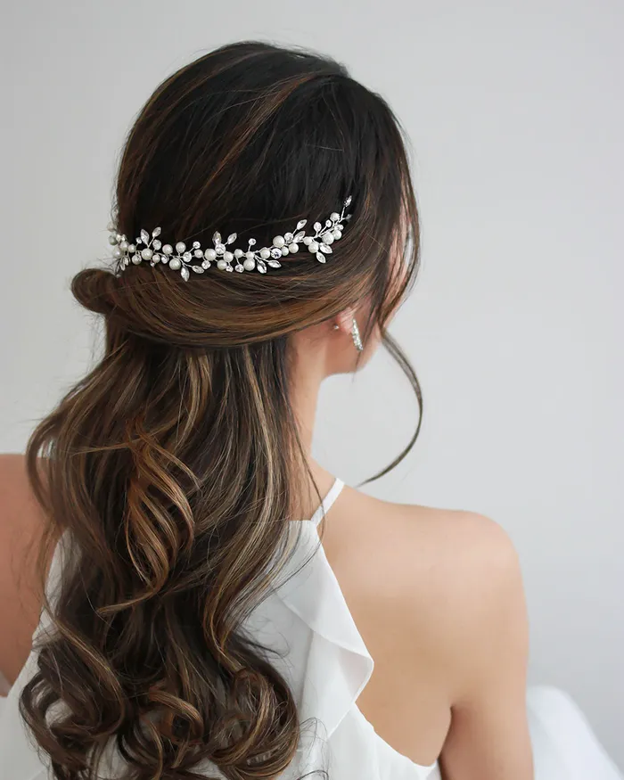 Dareth Colburn Earrings Emmy Pearl Hair Vine