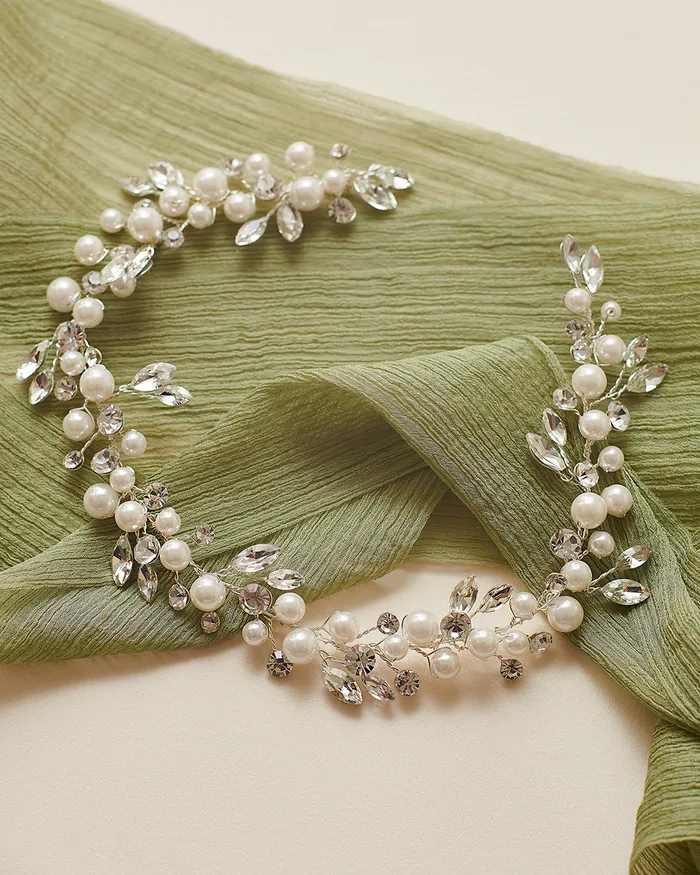 Dareth Colburn Earrings Emmy Pearl Hair Vine