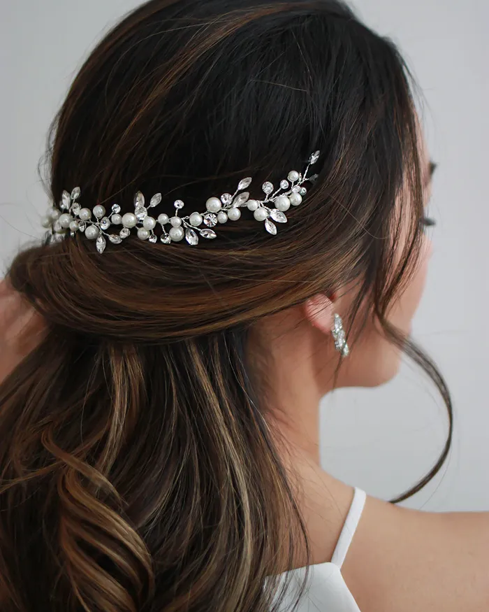 Dareth Colburn Earrings Emmy Pearl Hair Vine