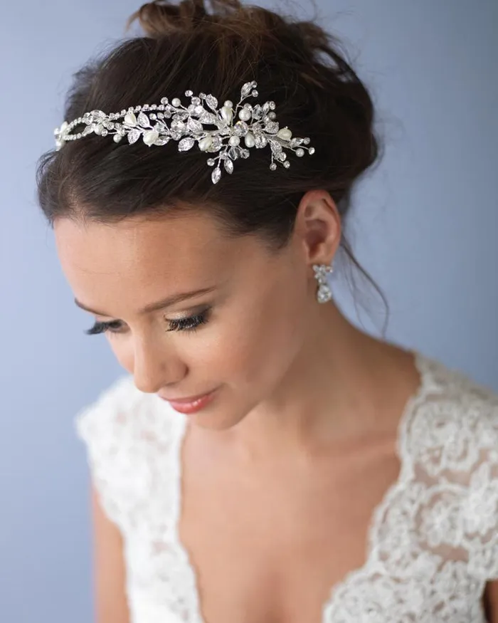 Dareth Colburn Ivy Pearl Crystal Headband Earrings