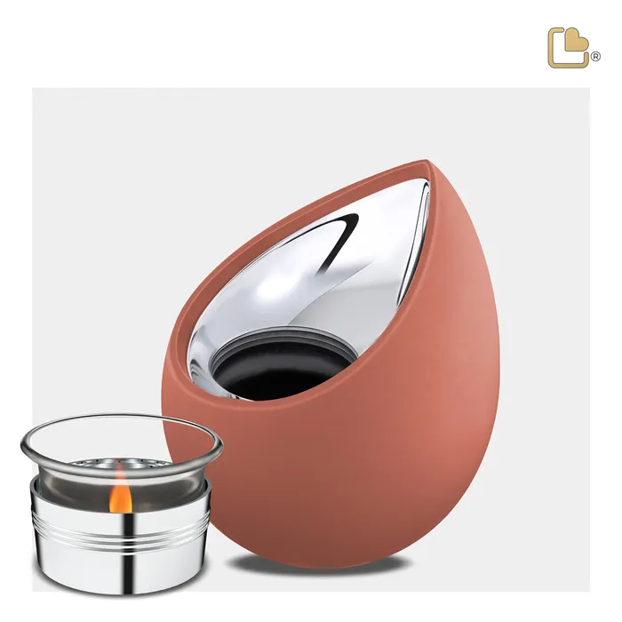 Drop Tealight Urn Terracotta Polished Silver LoveUrns Earrings