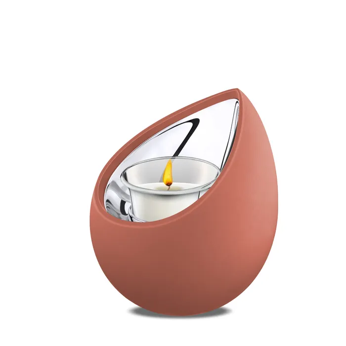 Drop Tealight Urn Terracotta Polished Silver LoveUrns Earrings